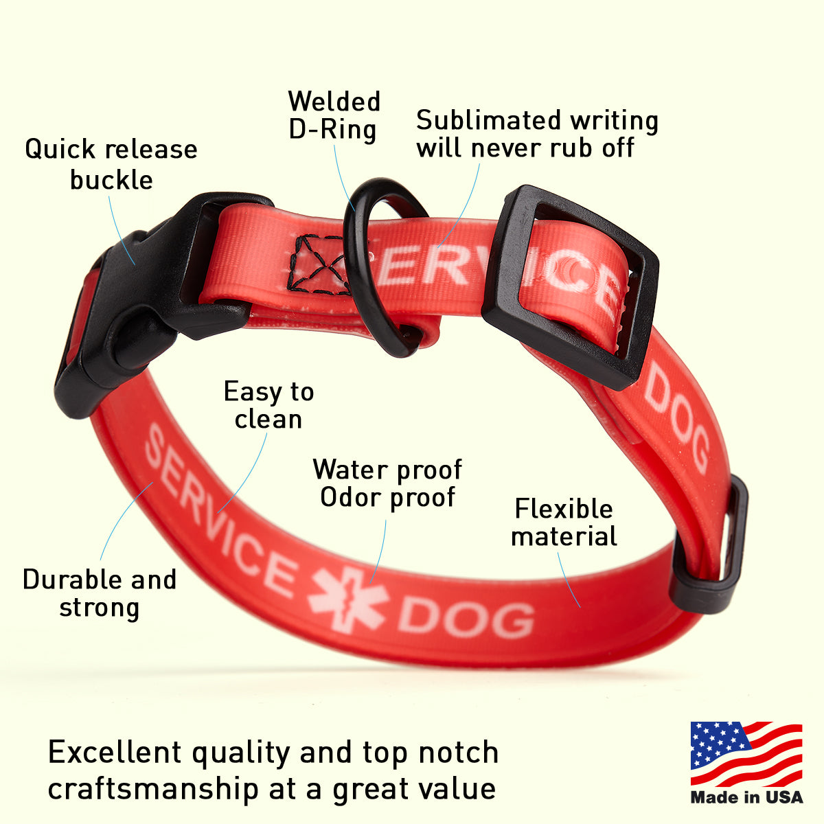 Msdfvs | Biothane Service Dog Collar or Leash – Training, Urban Control & Outdoor Adventures