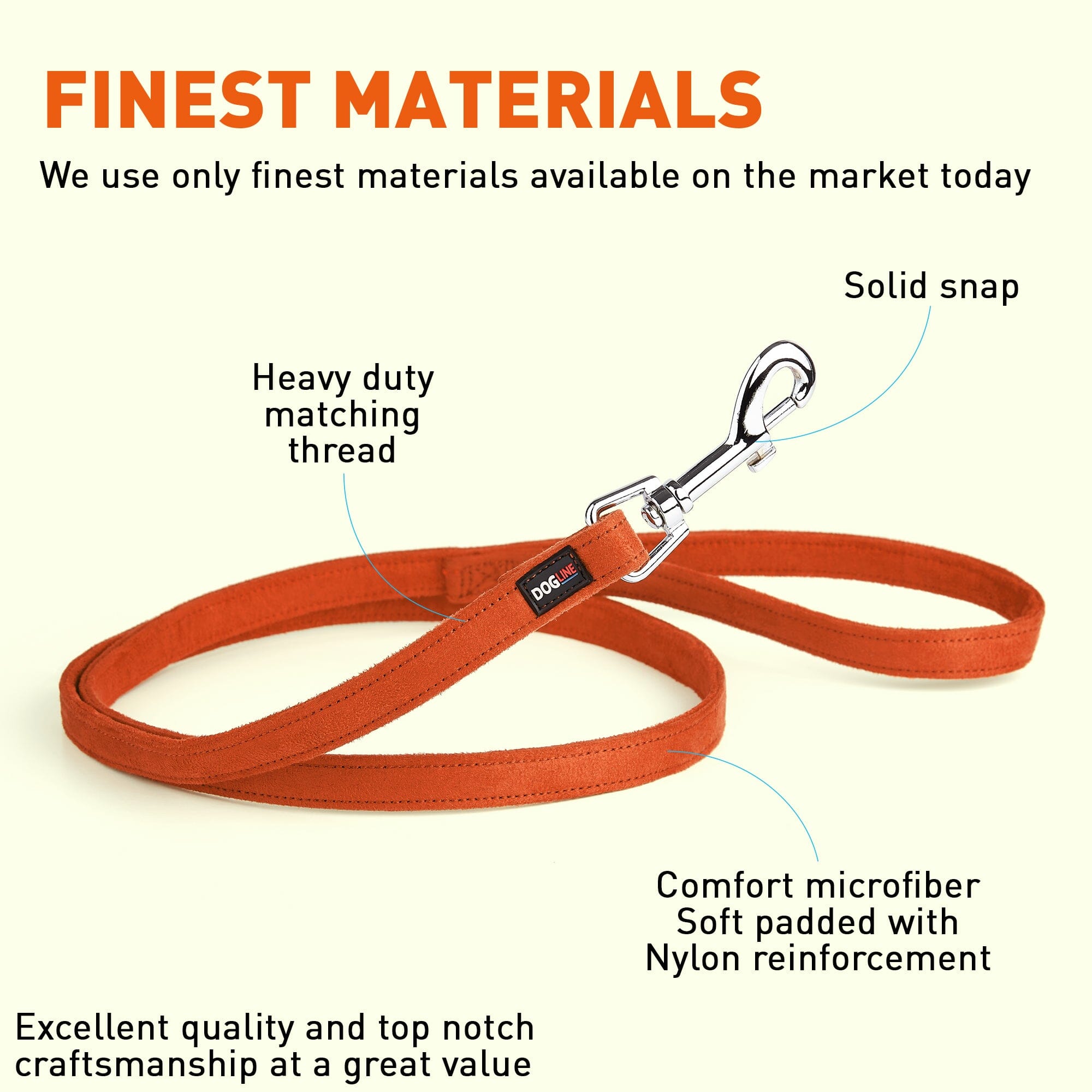 Msdfvs | Microfiber Flat Dog Leash – Urban Walks, Travel Adventures & Training Companion