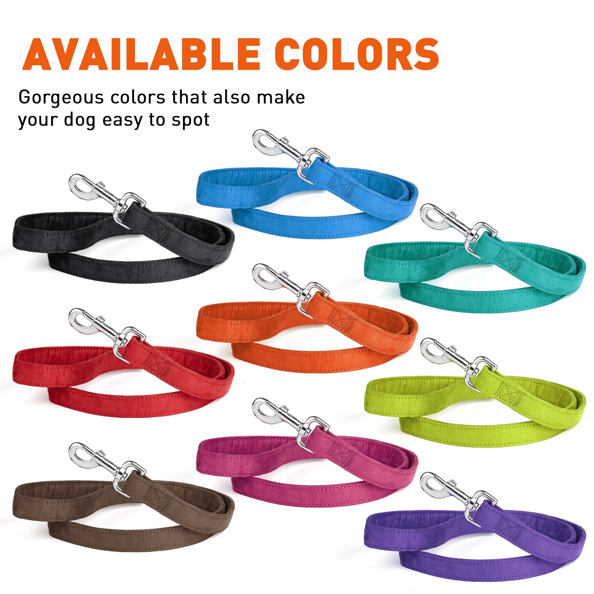 Msdfvs | Microfiber Flat Dog Leash – Urban Walks, Travel Adventures & Training Companion