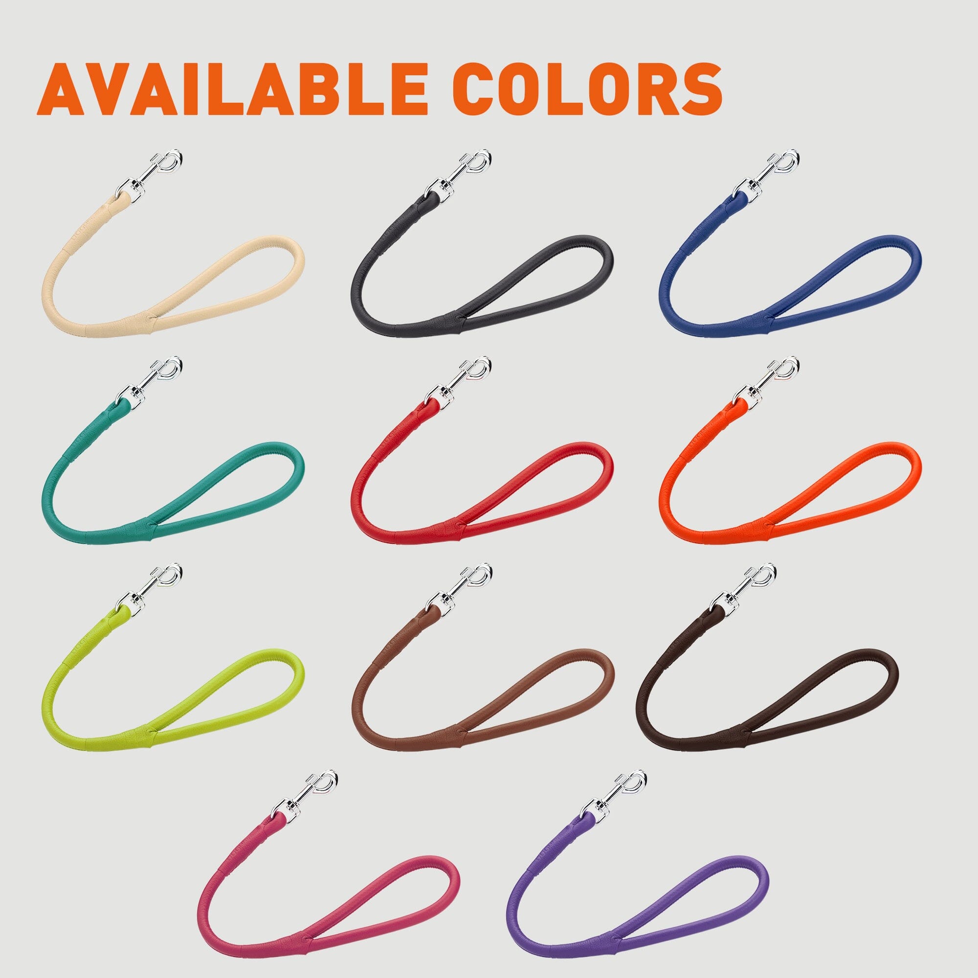 Msdfvs | Soft Leather Round Traffic Lead – Urban Control, Training & Outdoor Adventures