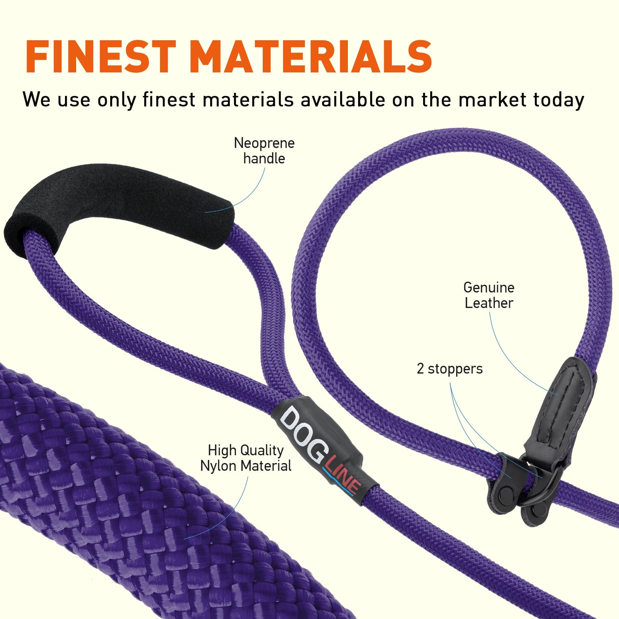 Msdfvs | Round Nylon Slip Lead for Small & Medium Dogs – Quick-Adjust Training & Outdoor Adventure Leash
