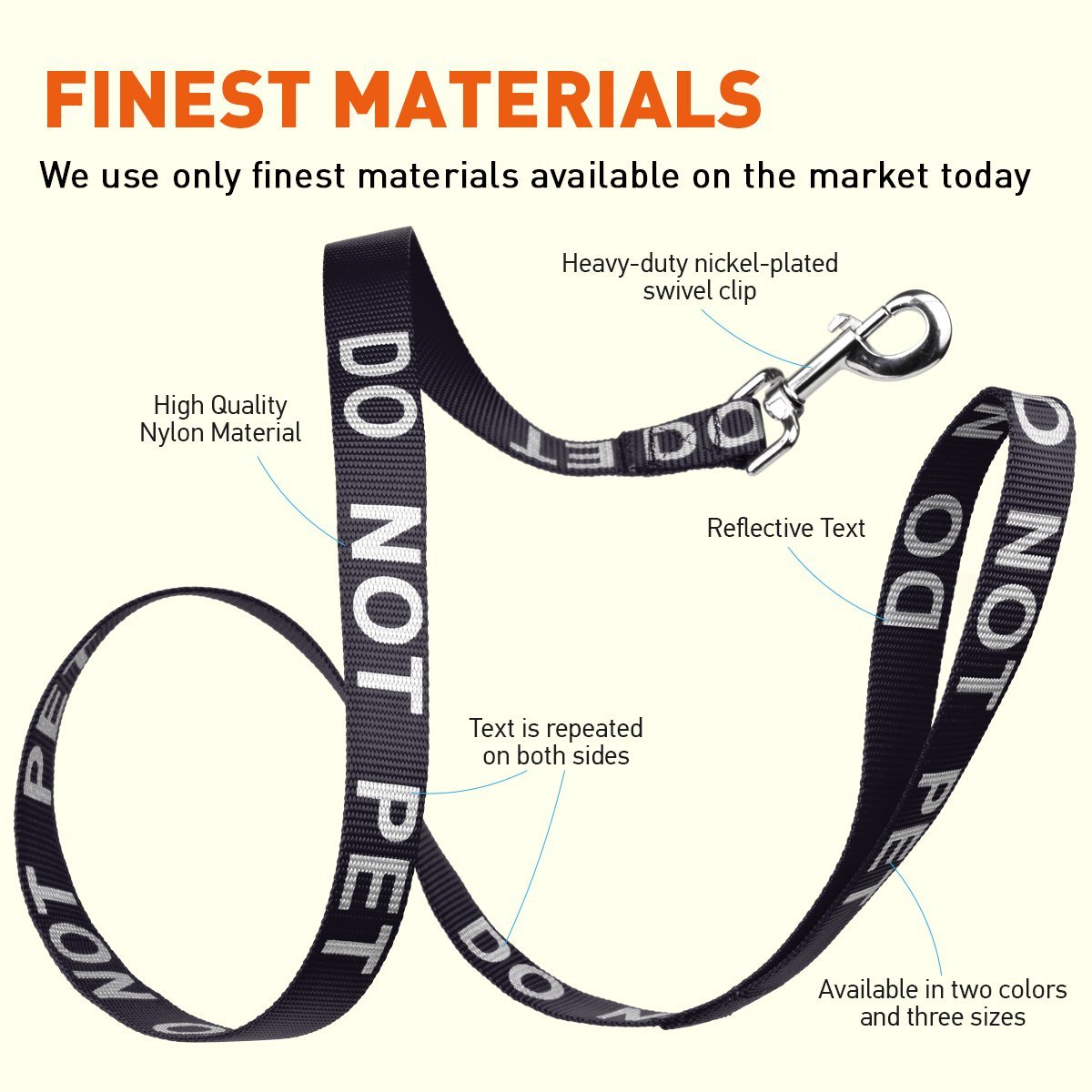 Msdfvs | Reflective Nylon Dog Leash – Evening Walks, Training Sessions & Outdoor Adventures