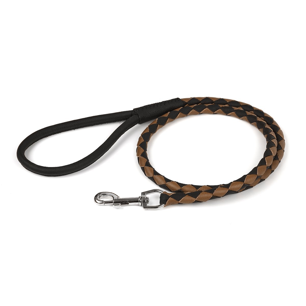 Msdfvs | Dual-Color Braided Leather Round Lead – Training, Urban Walks & Outdoor Adventures