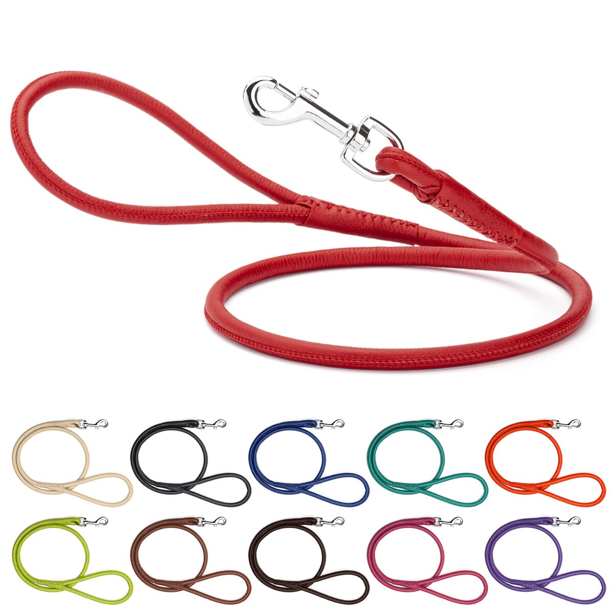 Msdfvs | Soft Leather Round Dog Lead – Urban Walks, Training & Outdoor Adventures