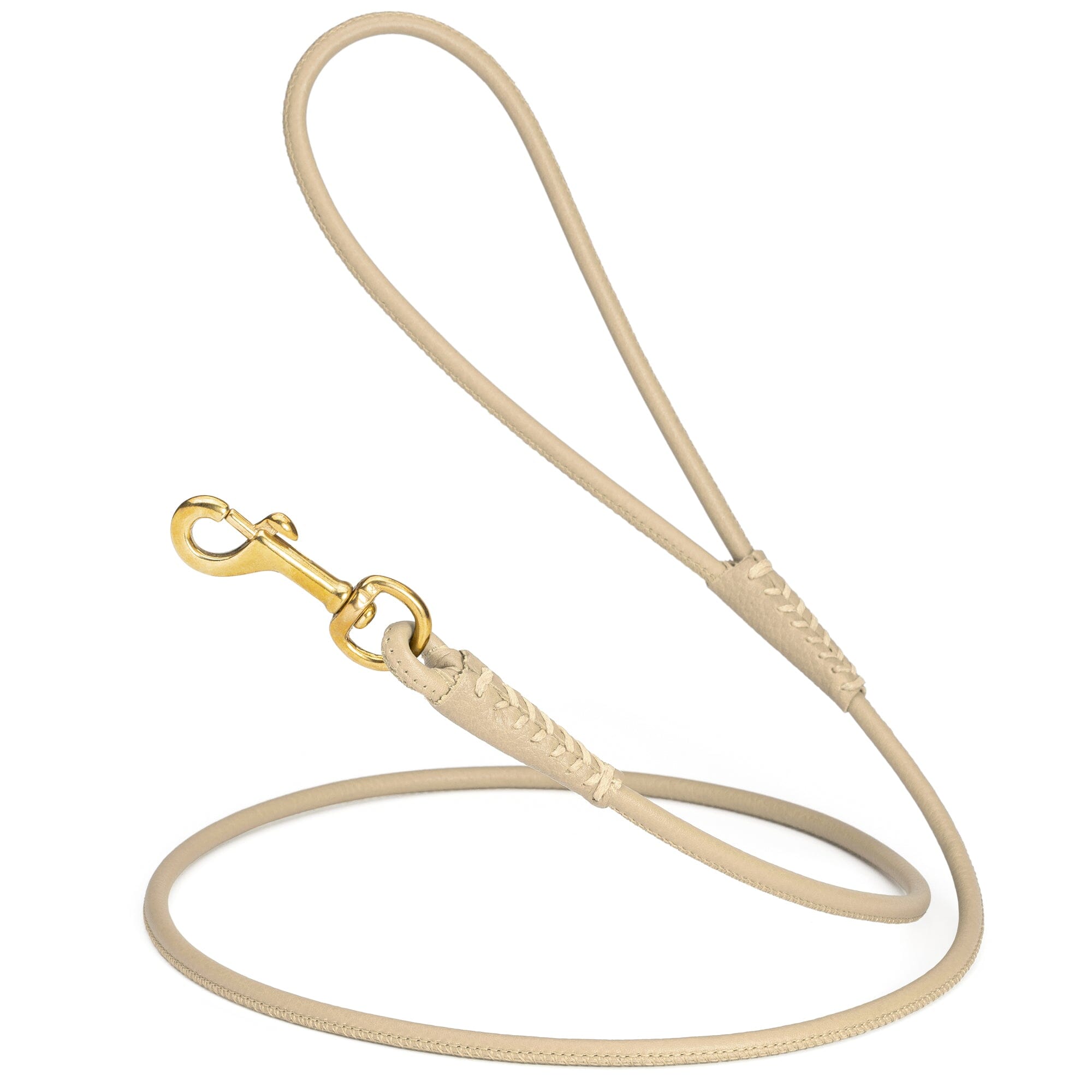Msdfvs | Rolled Leather Dog Leash with Brass Snap Hook – Urban Strolls, Travel, & Elegant Control