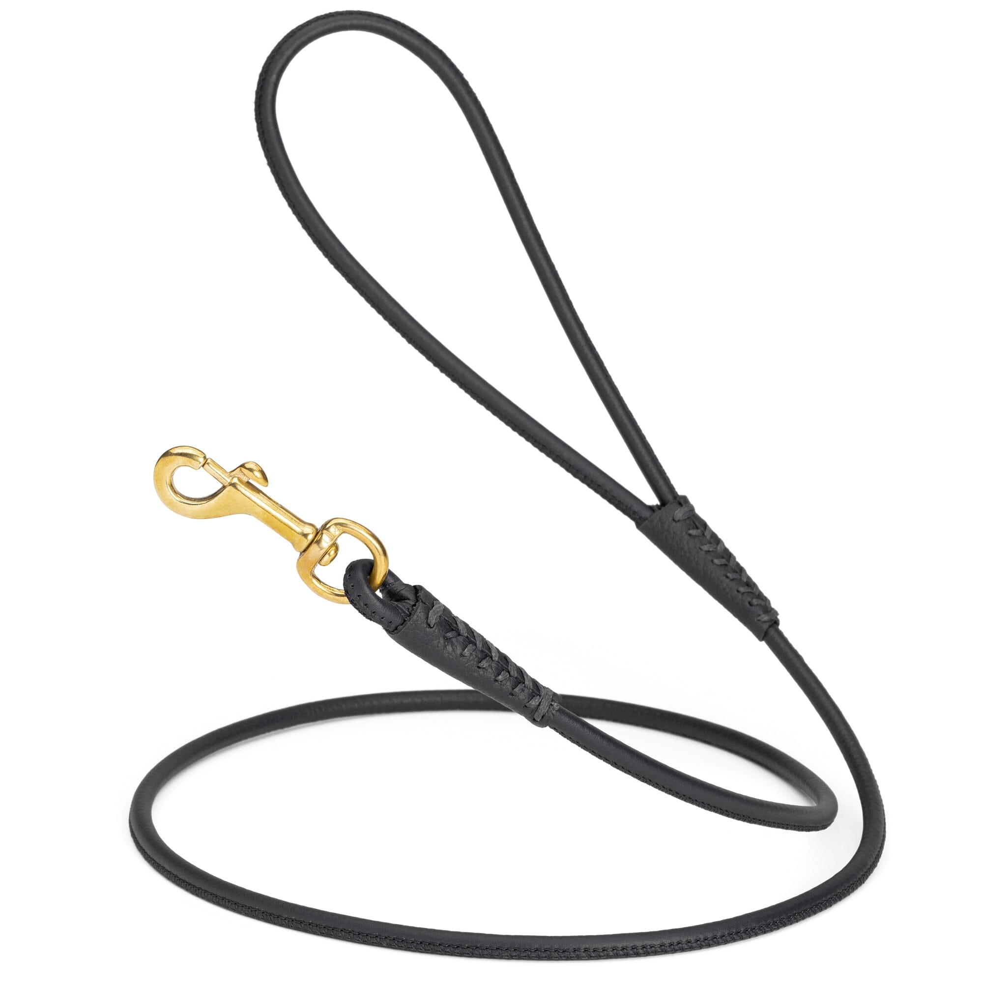 Msdfvs | Rolled Leather Dog Leash with Brass Snap Hook – Urban Strolls, Travel, & Elegant Control