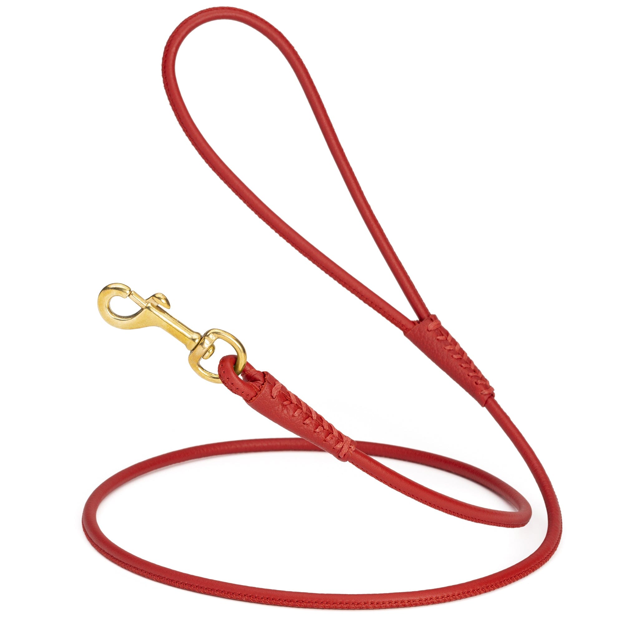 Msdfvs | Rolled Leather Dog Leash with Brass Snap Hook – Urban Strolls, Travel, & Elegant Control