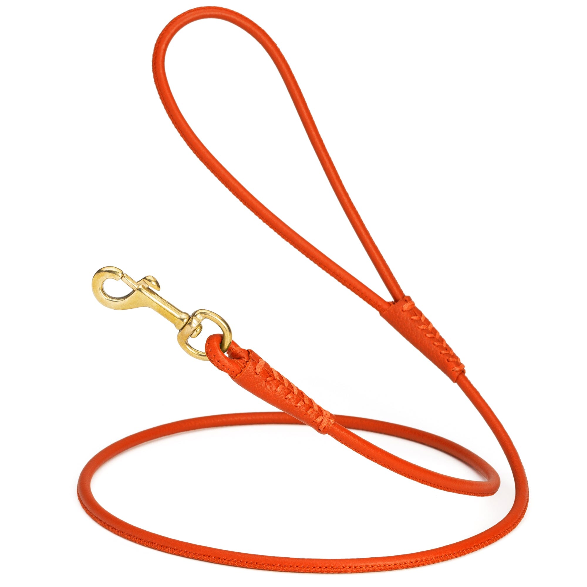 Msdfvs | Rolled Leather Dog Leash with Brass Snap Hook – Urban Strolls, Travel, & Elegant Control