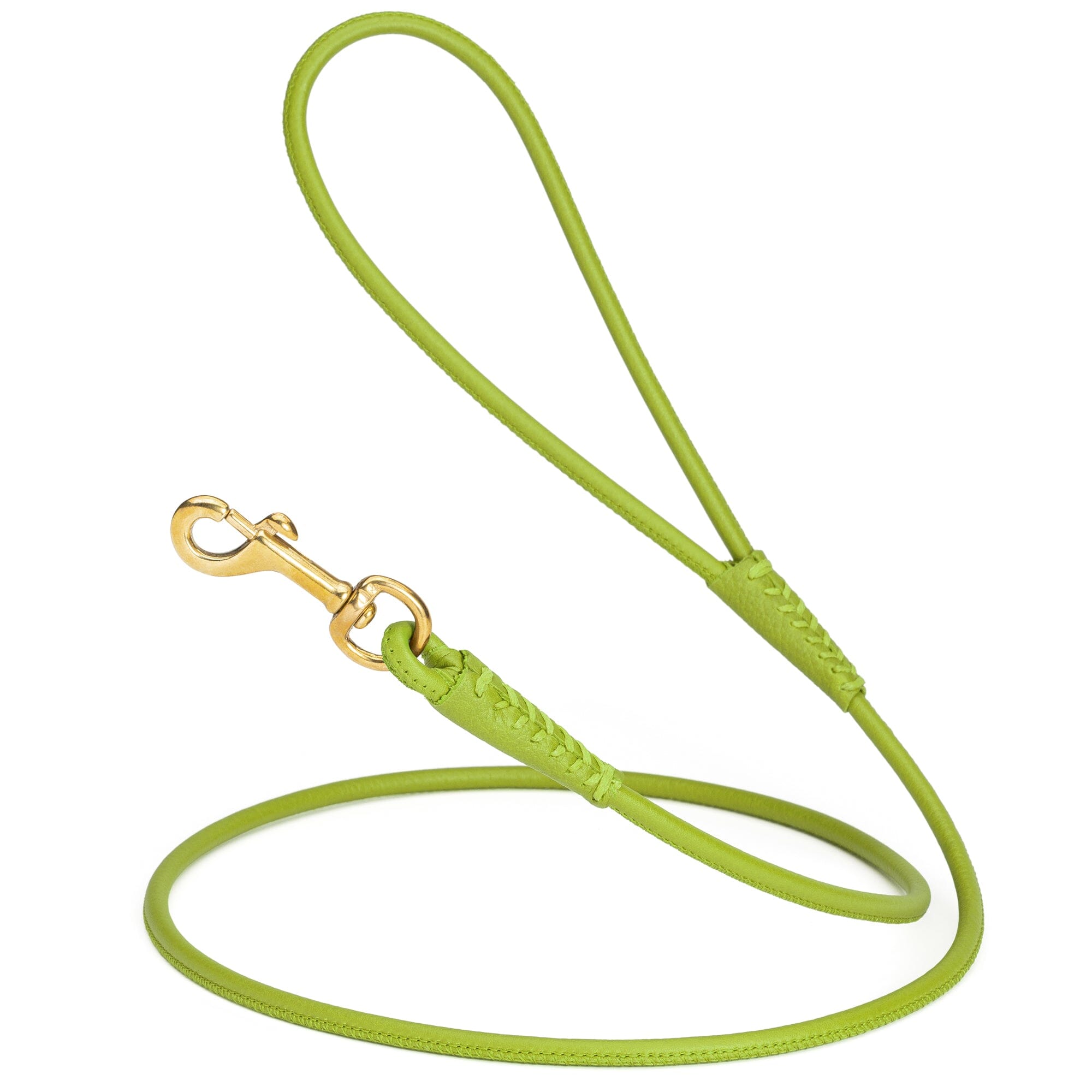 Msdfvs | Rolled Leather Dog Leash with Brass Snap Hook – Urban Strolls, Travel, & Elegant Control
