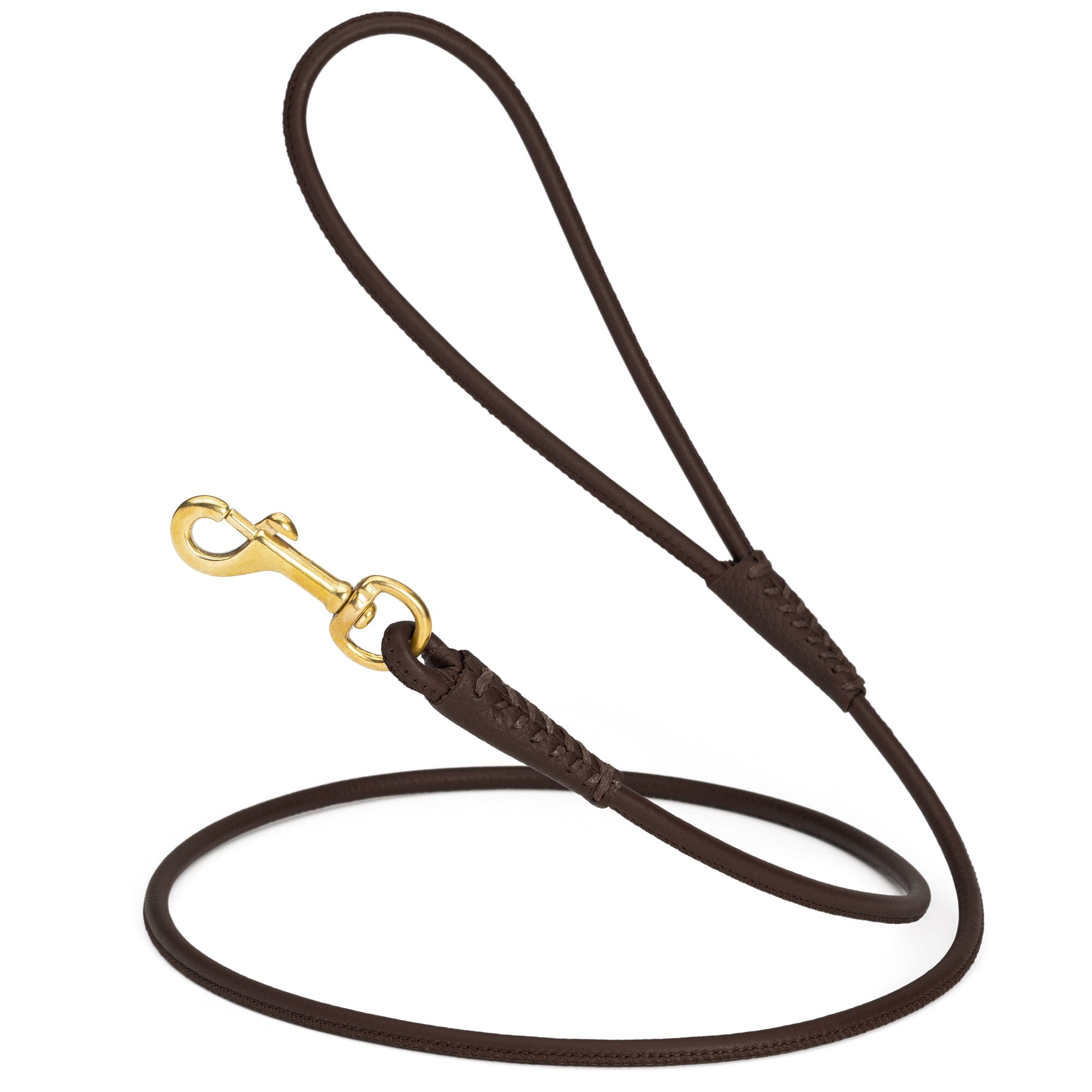 Msdfvs | Rolled Leather Dog Leash with Brass Snap Hook – Urban Strolls, Travel, & Elegant Control