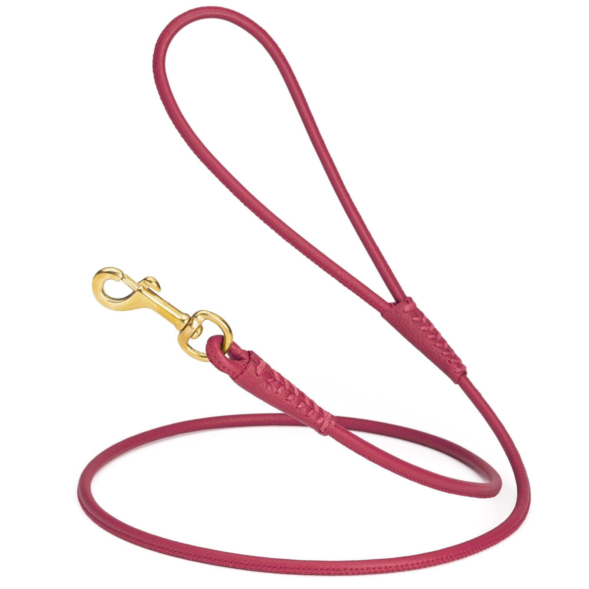 Msdfvs | Rolled Leather Dog Leash with Brass Snap Hook – Urban Strolls, Travel, & Elegant Control