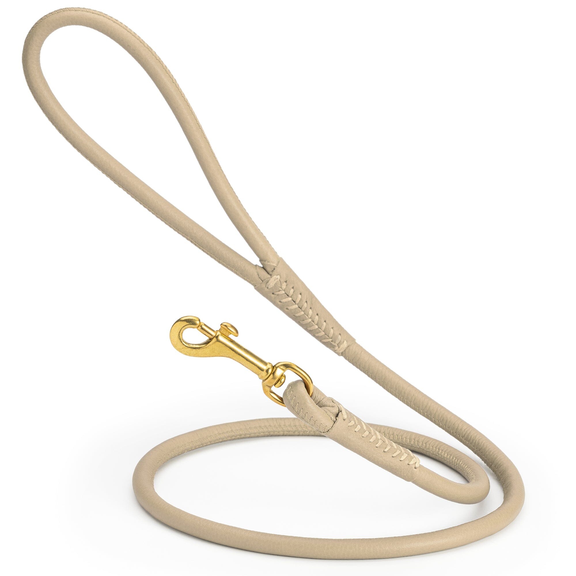 Msdfvs | Rolled Leather Dog Leash with Brass Snap Hook – Urban Strolls, Travel, & Elegant Control