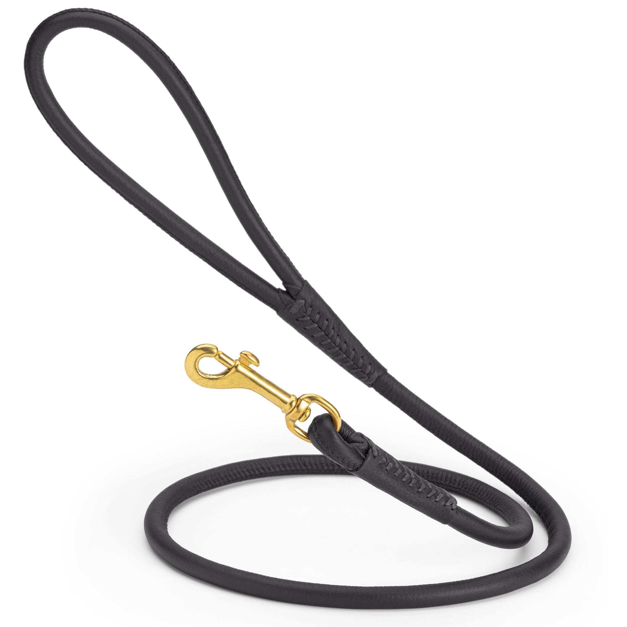 Msdfvs | Rolled Leather Dog Leash with Brass Snap Hook – Urban Strolls, Travel, & Elegant Control