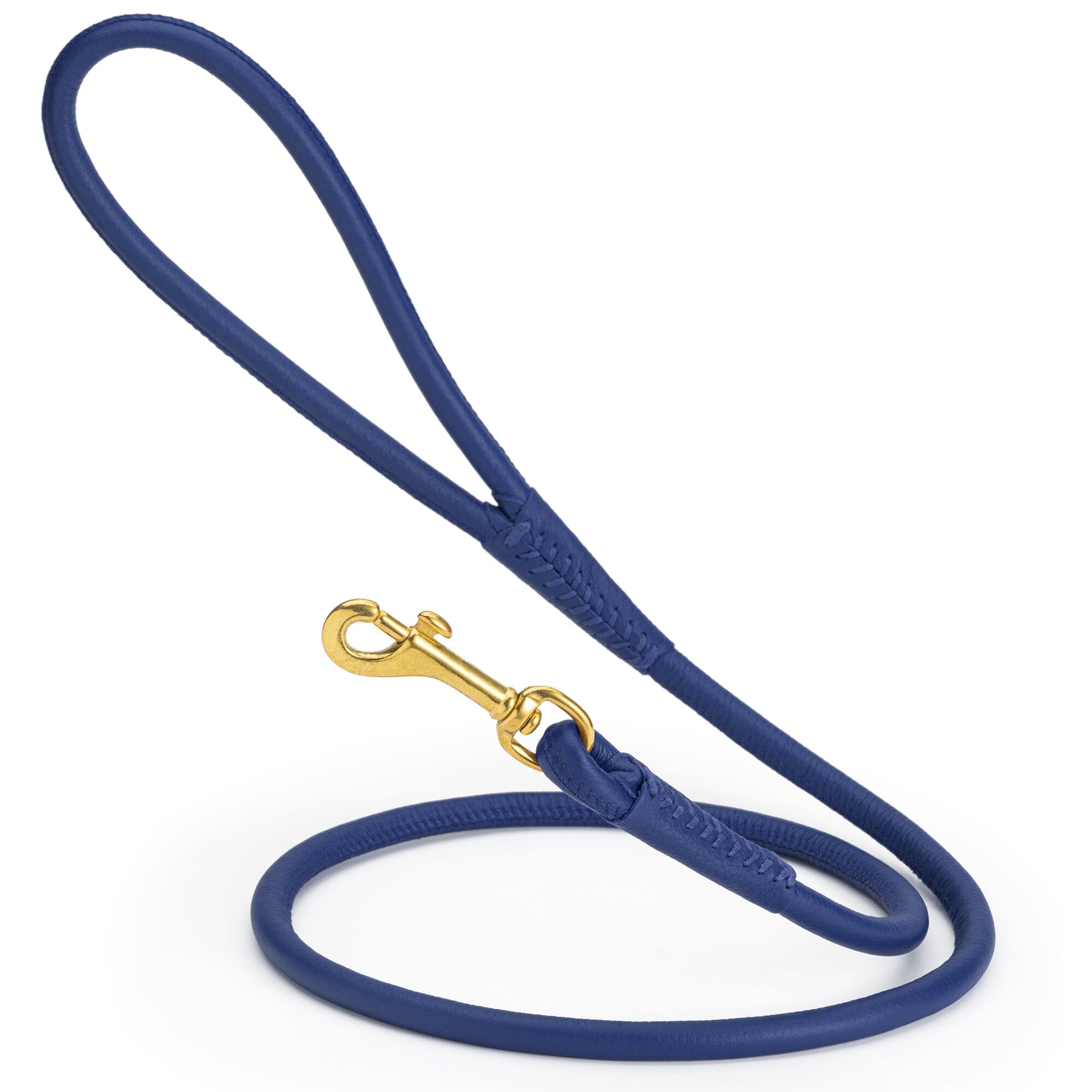 Msdfvs | Rolled Leather Dog Leash with Brass Snap Hook – Urban Strolls, Travel, & Elegant Control