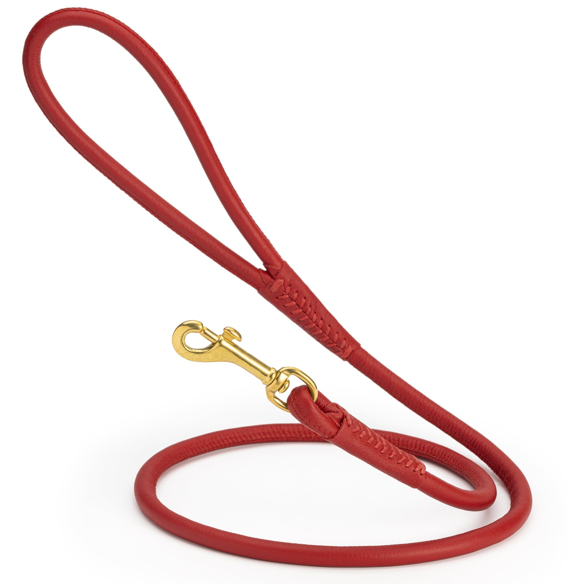 Msdfvs | Rolled Leather Dog Leash with Brass Snap Hook – Urban Strolls, Travel, & Elegant Control
