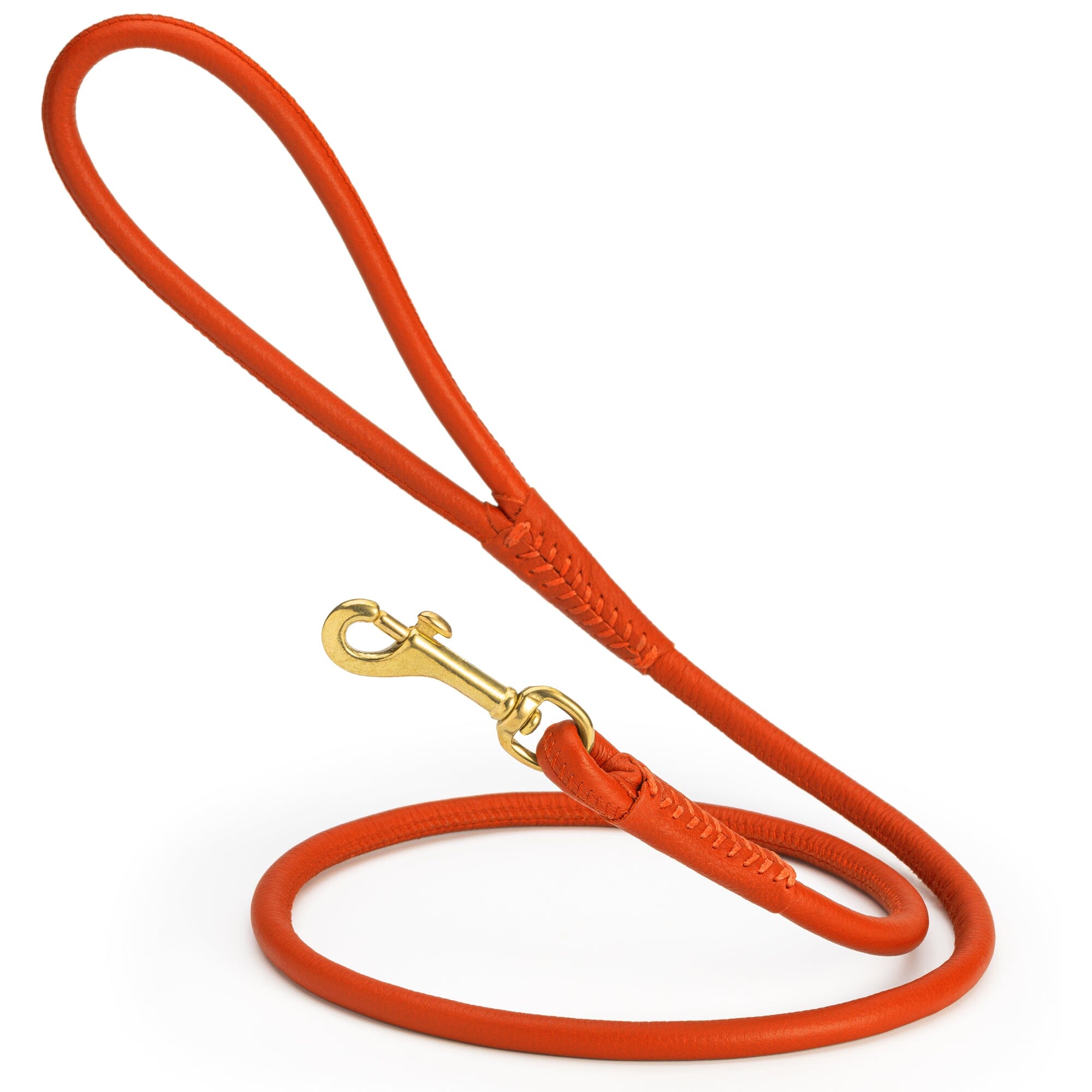 Msdfvs | Rolled Leather Dog Leash with Brass Snap Hook – Urban Strolls, Travel, & Elegant Control