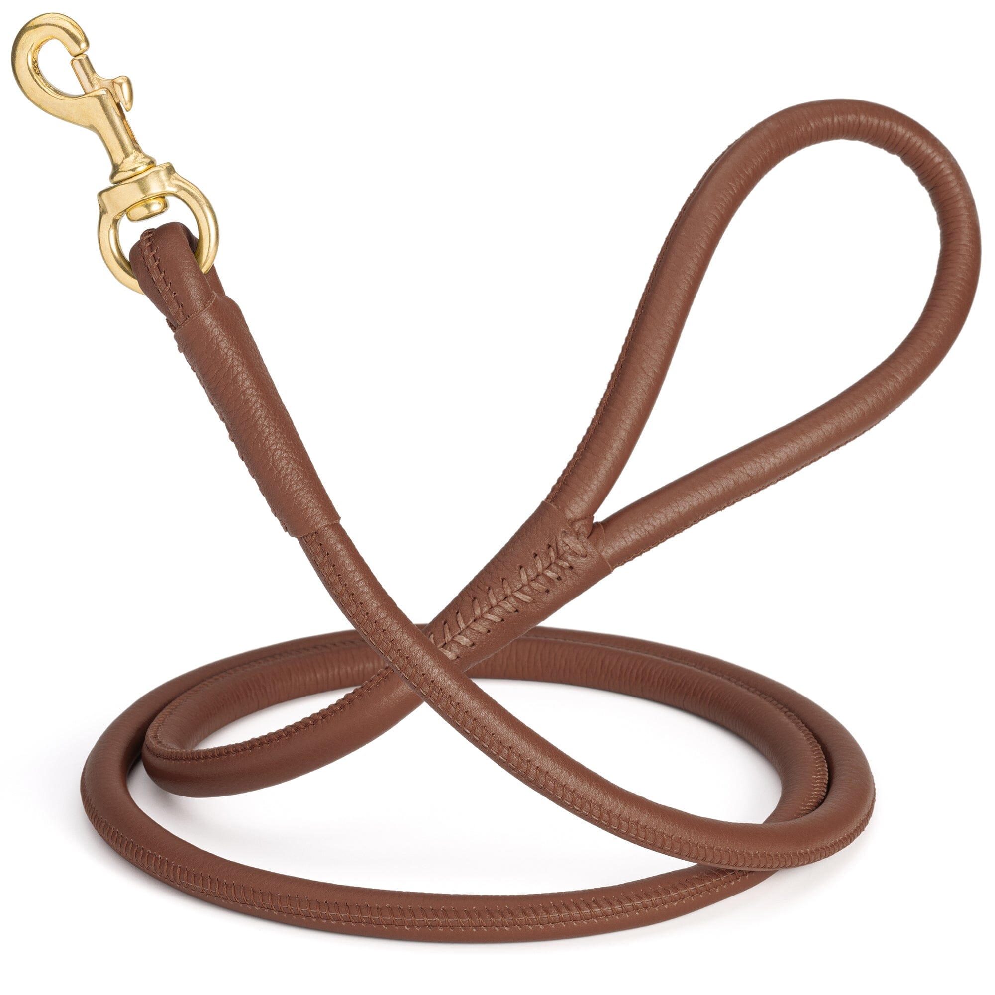 Msdfvs | Rolled Leather Dog Leash with Brass Snap Hook – Urban Strolls, Travel, & Elegant Control