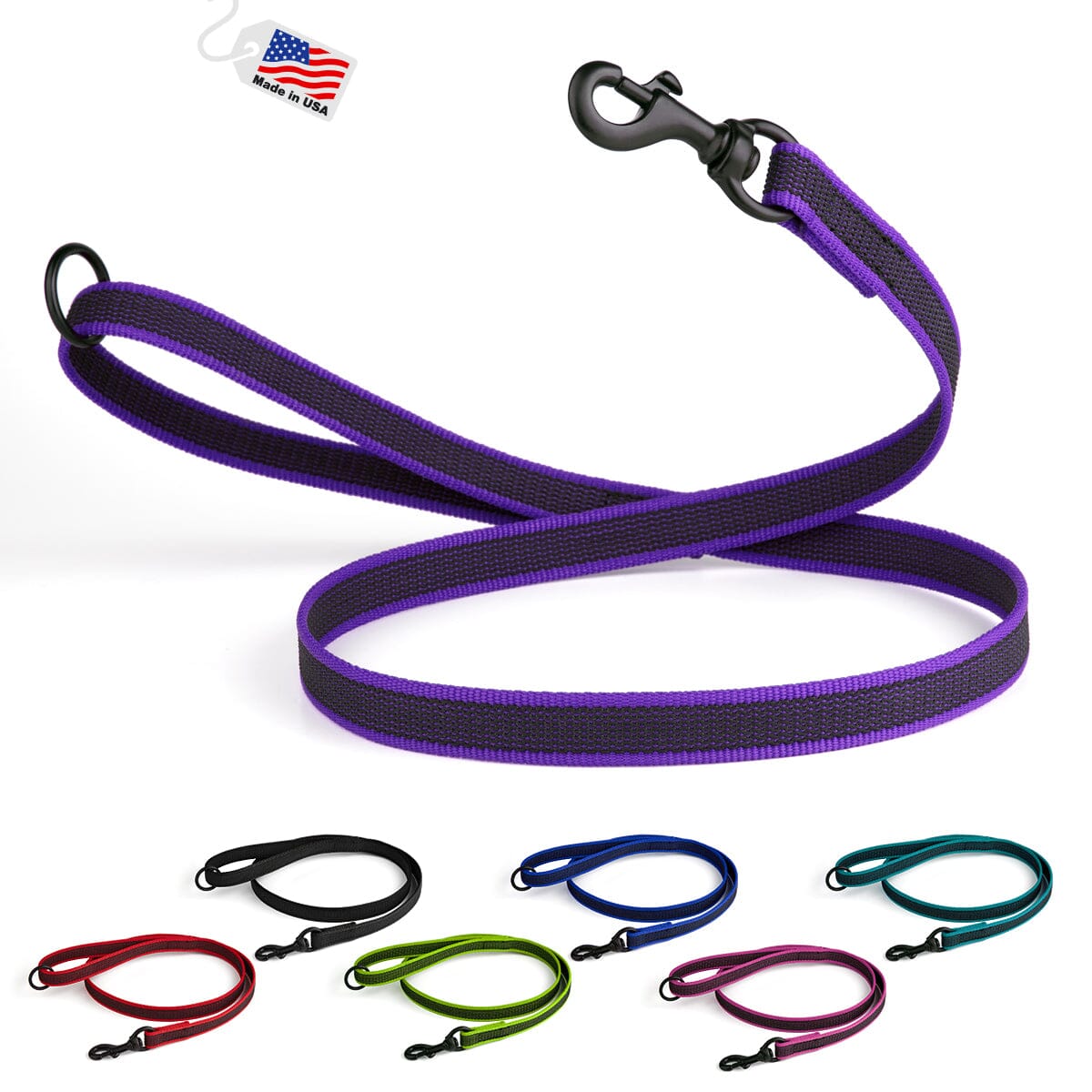 Msdfvs | Rubber-Infused Nylon Dog Leash – Training, Outdoor Adventures & Travel Companion
