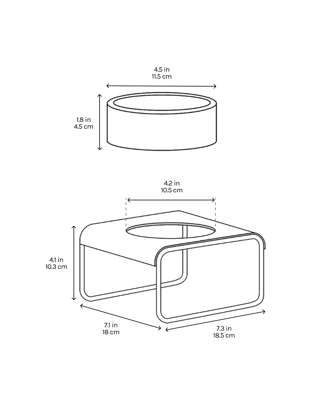Msdfvs | Black Square Pet Dining Set for Structured Indoor Feeding Areas