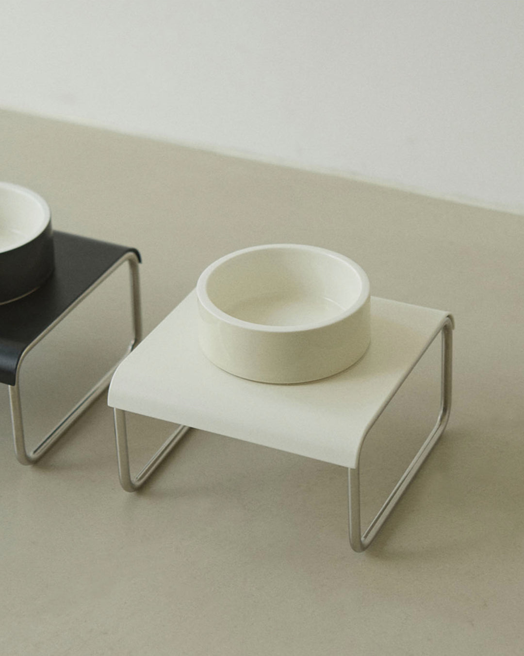 Msdfvs | White Square Pet Dining Set for Organized Indoor Feeding Areas