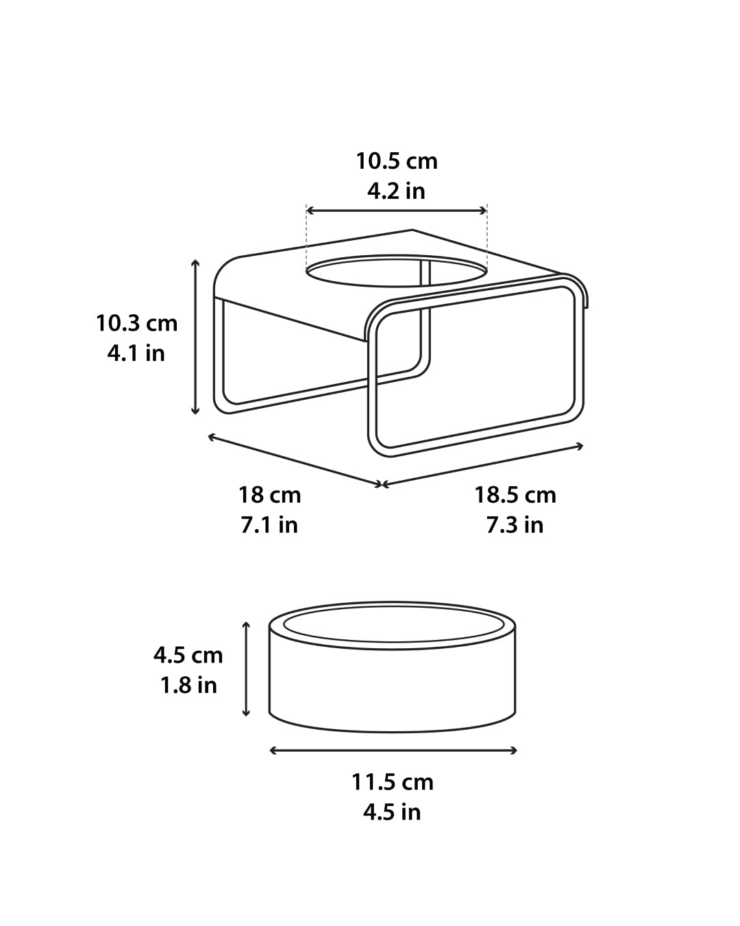 Msdfvs | White Square Pet Dining Set for Organized Indoor Feeding Areas