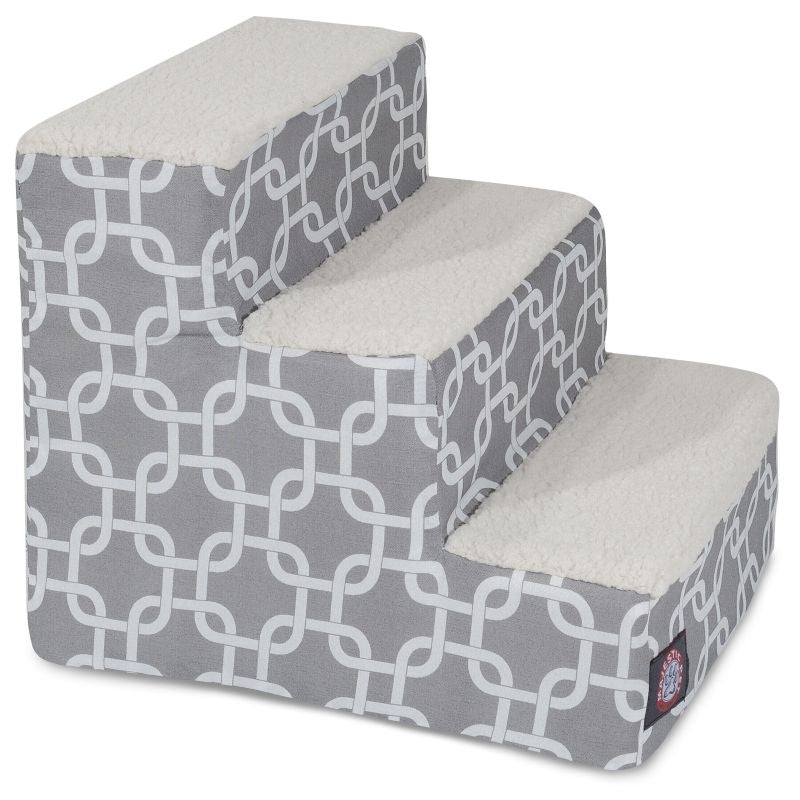 Msdfvs | Pet Stairs with Patterned Surface, Gray Step Aid for Dogs and Cats
