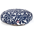 Msdfvs | Round Outdoor Pet Bed with Patterned Surface, Navy Blue Dog Bed for Patio Areas