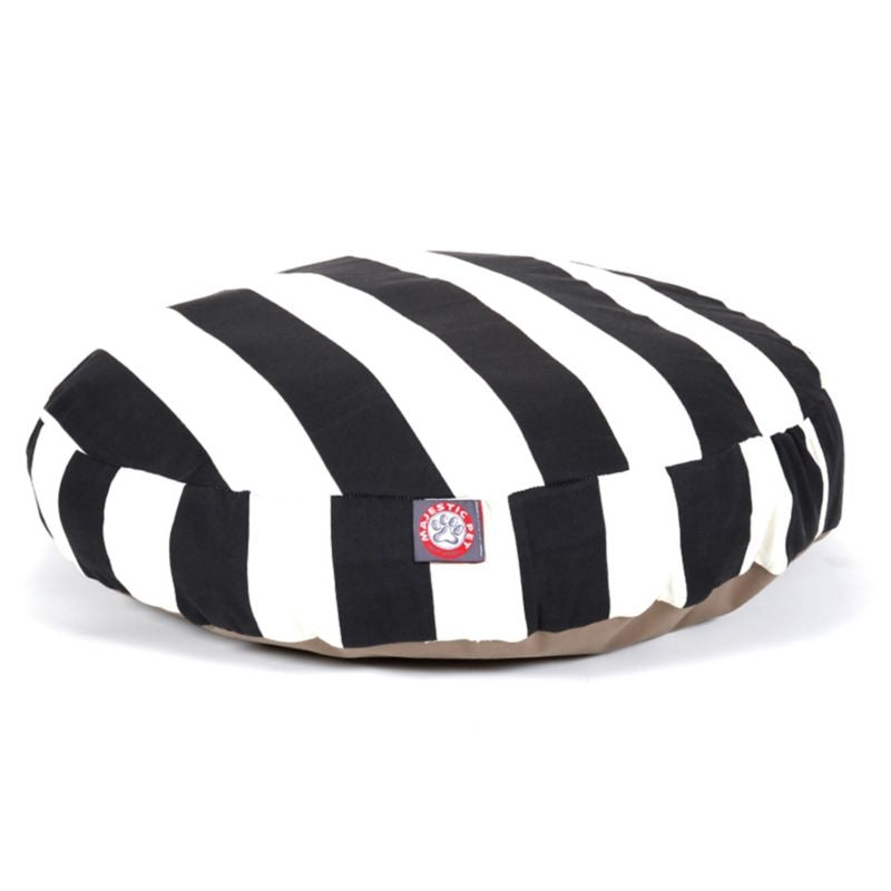 Msdfvs | Striped Outdoor Dog Bed, Round Pet Bed for Patio and Indoor Use