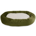 Msdfvs | Sherpa Bagel Pet Bed for Small & Medium Dogs – Indoor Cozy Round Lounger, Washable Dog Cushion