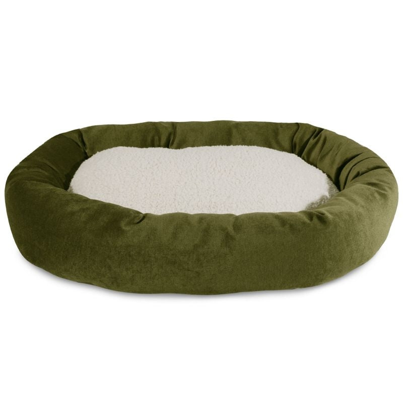 Msdfvs | Sherpa Bagel Pet Bed for Small & Medium Dogs – Indoor Cozy Round Lounger, Washable Dog Cushion