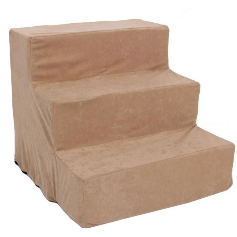 Msdfvs | Three-Step Dog Stairs with Soft Suede-Style Surface, Indoor Pet Step System