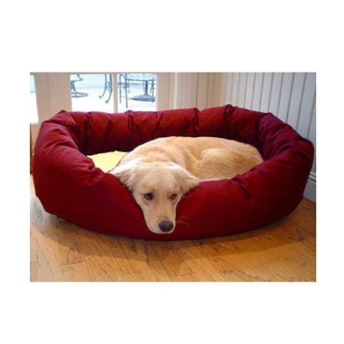 Msdfvs | Sherpa Bagel Pet Bed for Small & Medium Dogs – Indoor Cozy Round Lounger, Washable Dog Cushion
