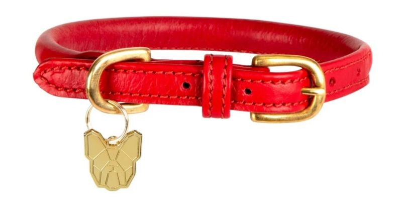 Msdfvs | Rolled Leather Dog Collar – Smooth Edge Collar for Comfortable Daily Wear