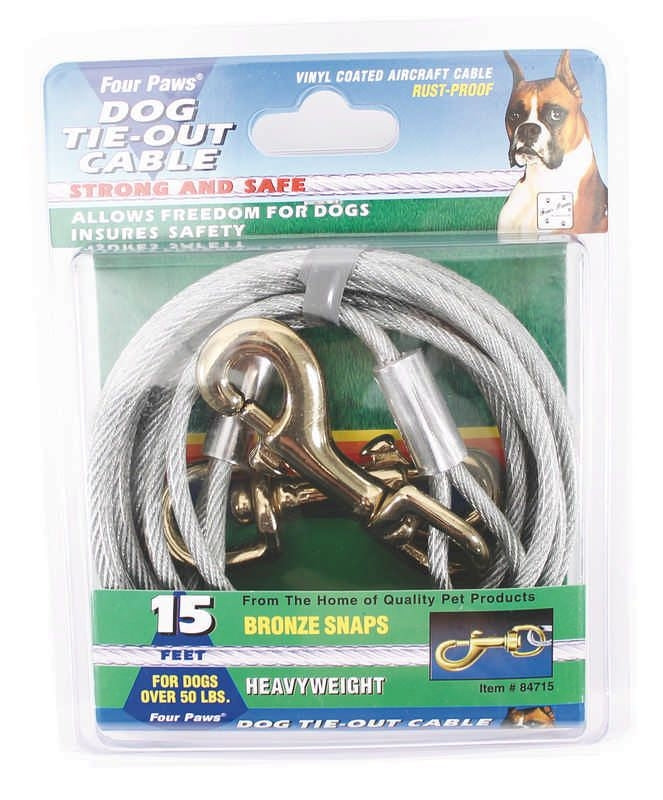 Msdfvs | Tie Out Cable for Dogs 10 Ft Silver – Durable Outdoor Dog Cable for Home & Yard