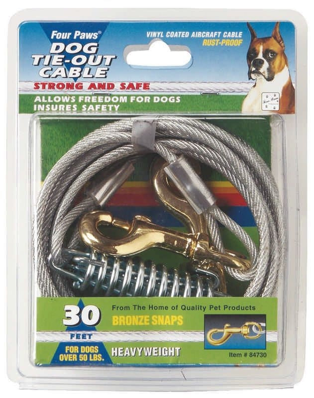 Msdfvs | Tie Out Cable for Dogs 10 Ft Silver – Durable Outdoor Dog Cable for Home & Yard