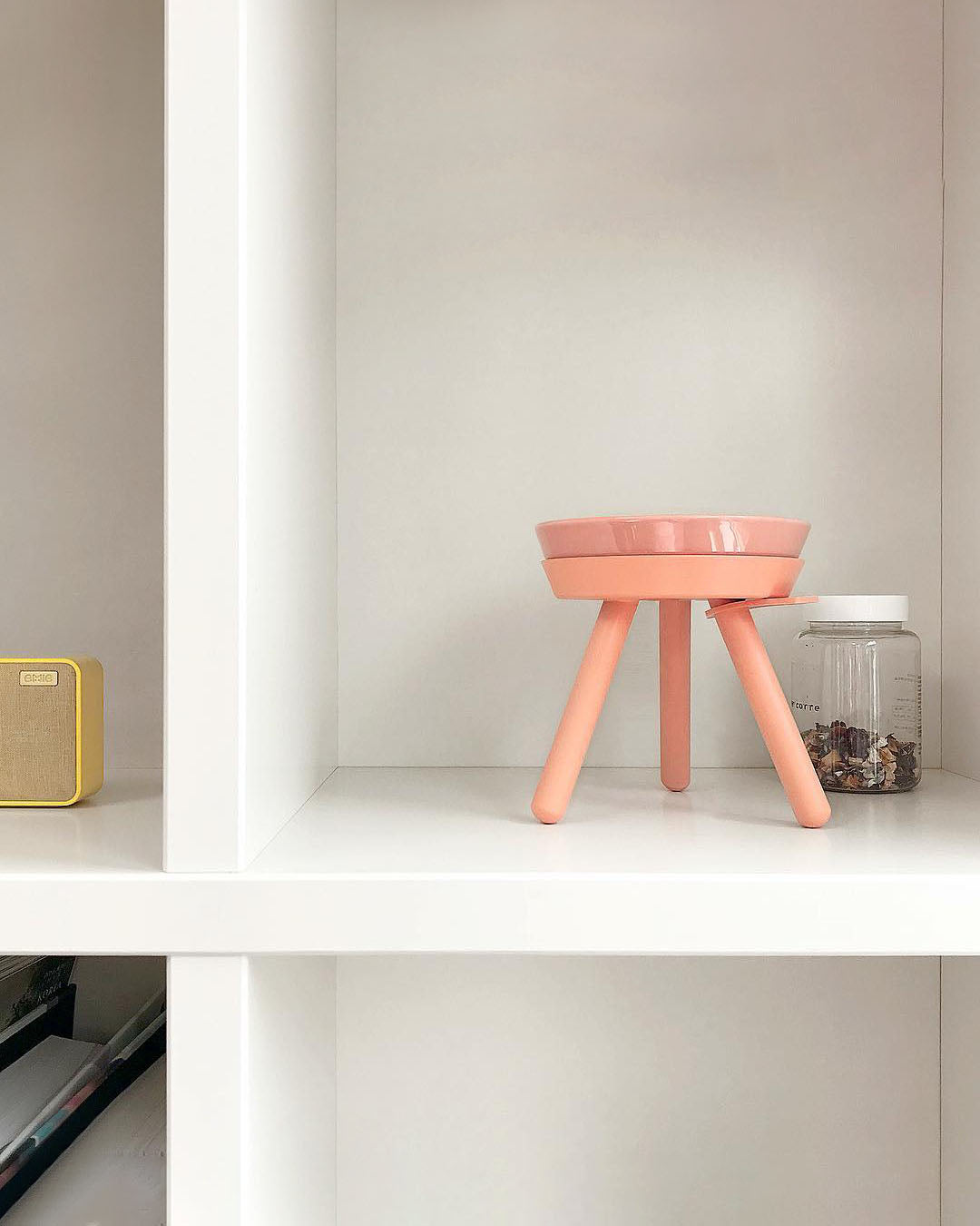 Msdfvs | Pink Tall Pet Table for Light and Elevated Indoor Feeding Zones