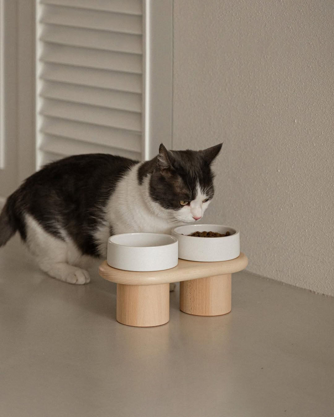 Msdfvs | Snow White Pet Table for Bright and Minimal Indoor Feeding Areas