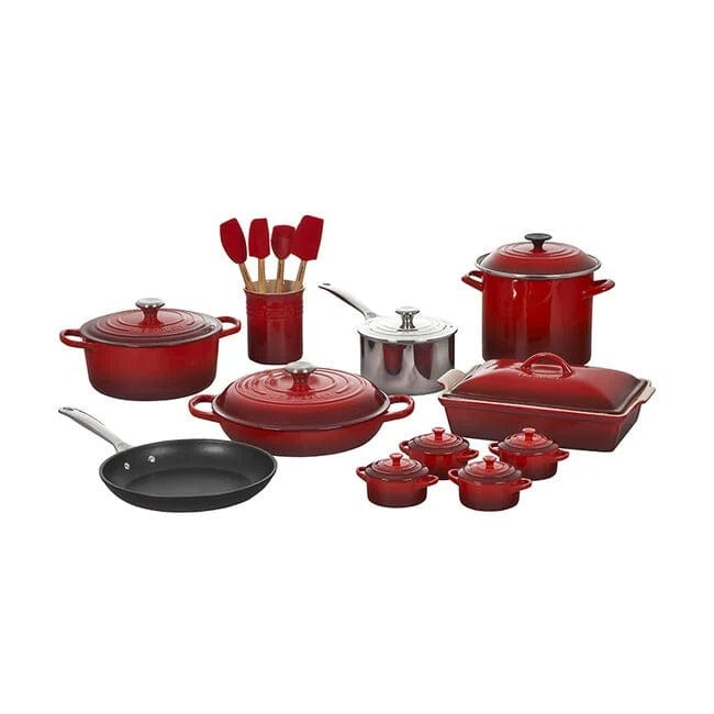 Classic Mixed Material 20-Piece Set - Cerise