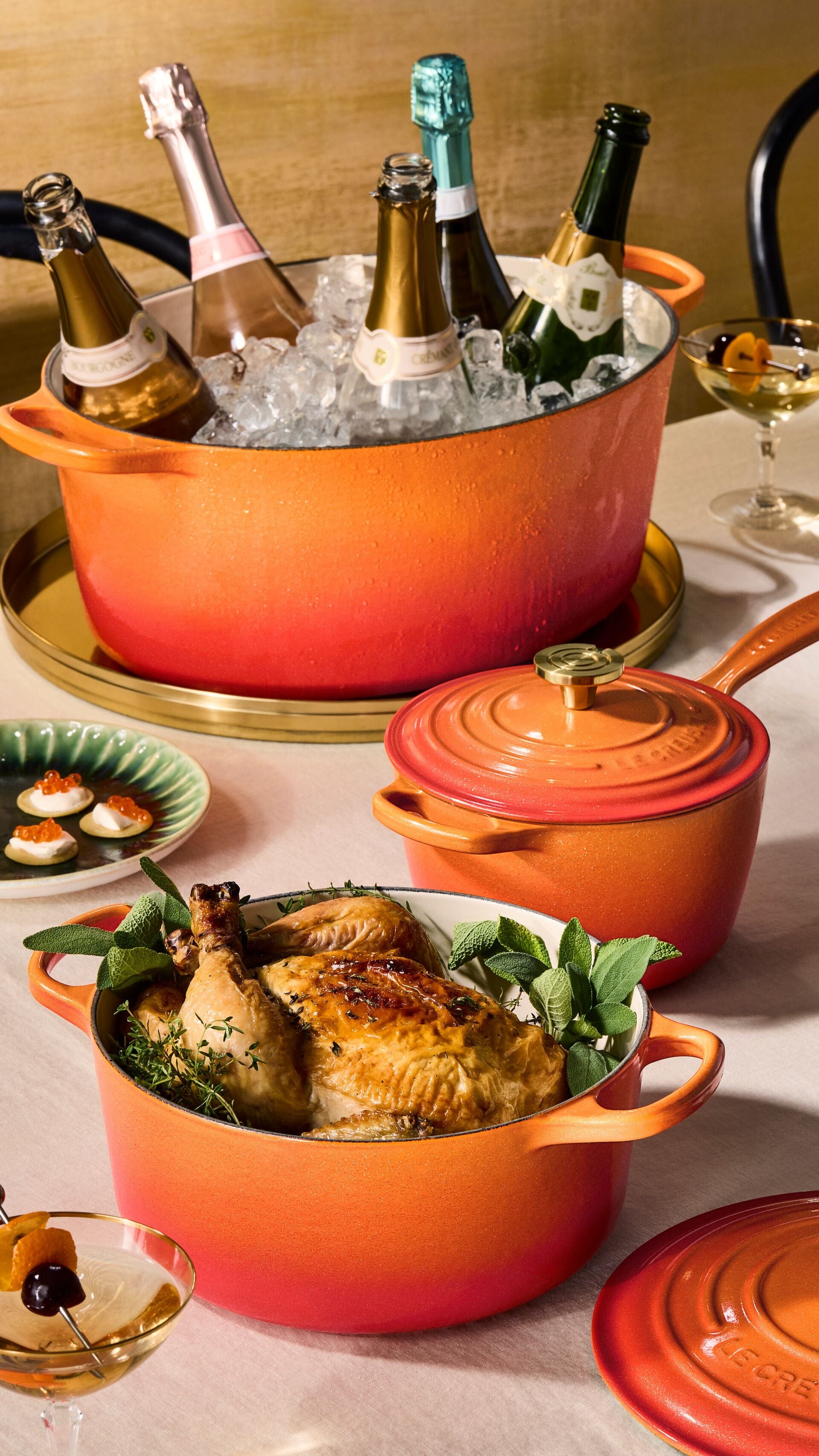 Classic Signature Oval Oven with Crucible Knob - 15.5 Quart - Flamme Dorée - Limited Edition