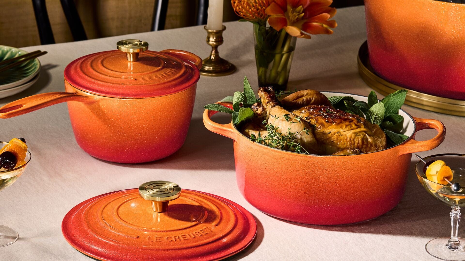 Classic Signature Oval Oven with Crucible Knob - 15.5 Quart - Flamme Dorée - Limited Edition