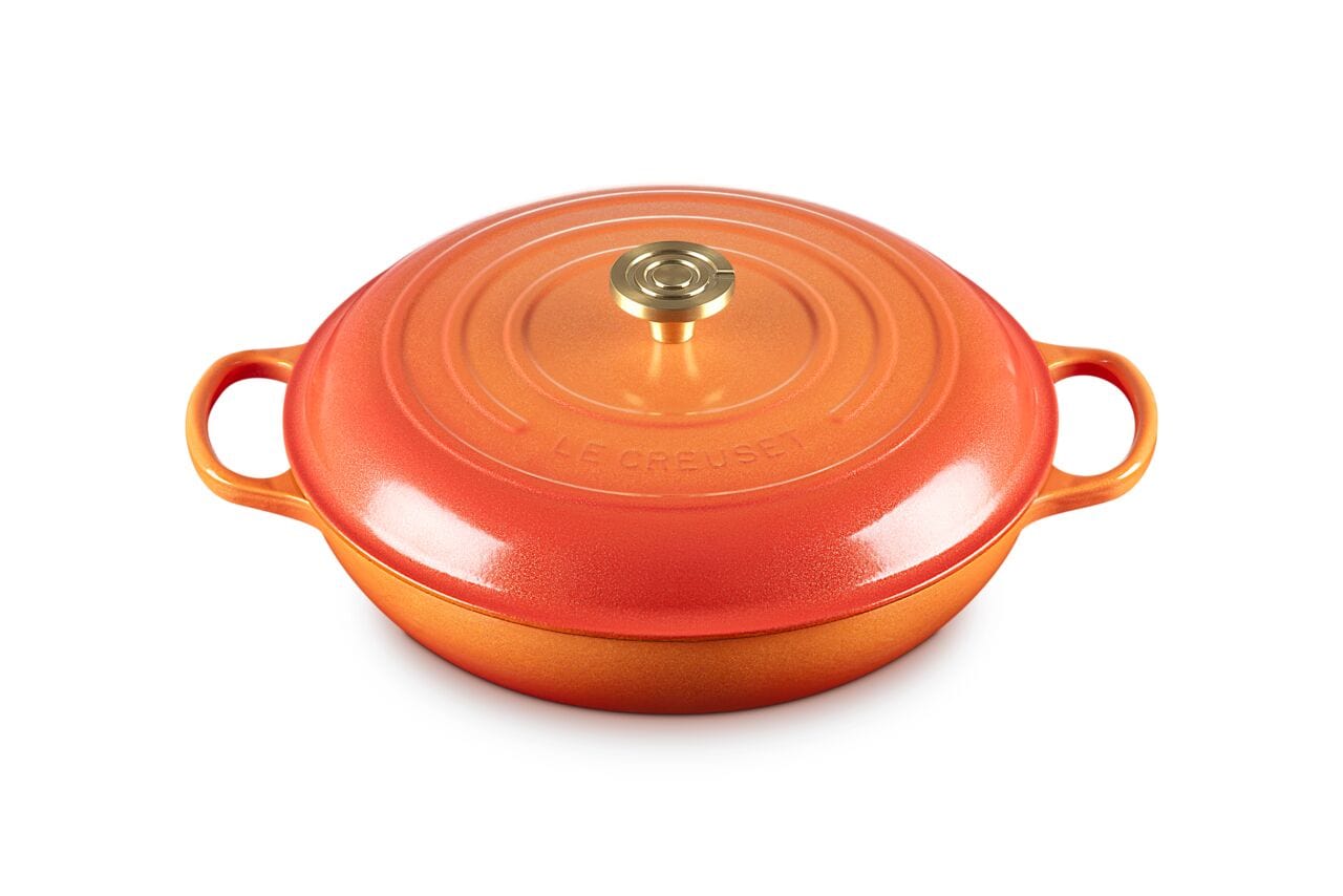 Classic Signature Round Braiser with Crucible Knob - 3.5 Quart - Flamme Dorée - Limited Edition