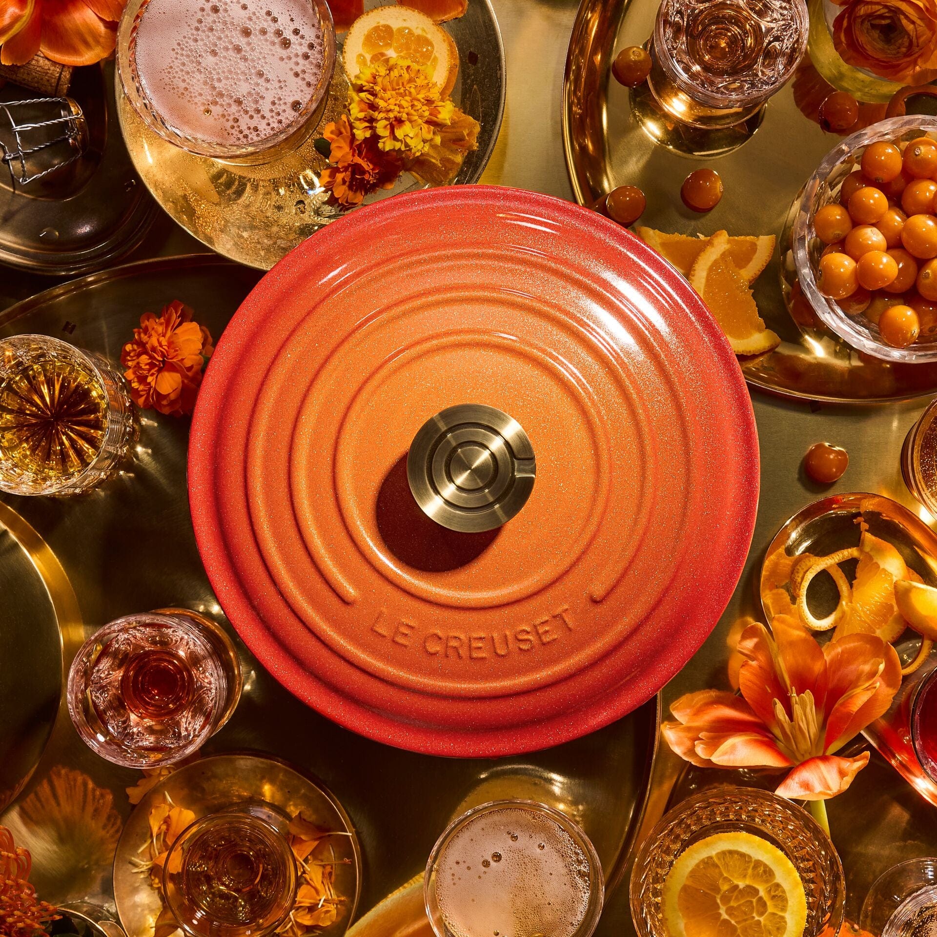 Classic Signature Round Oven with Crucible Knob - 4.5 Quart - Flamme Dorée - Limited Edition