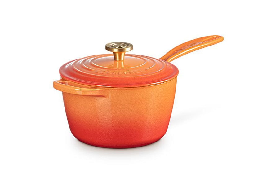 Classic Signature Round Saucepan with Crucible Knob - 2.25 Quart - Flamme Dorée - Limited Edition