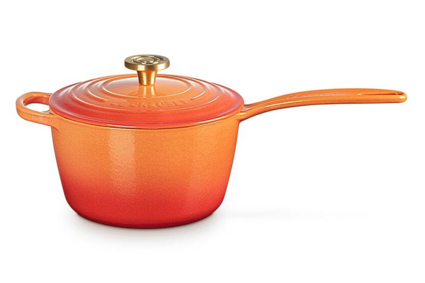 Classic Signature Round Saucepan with Crucible Knob - 2.25 Quart - Flamme Dorée - Limited Edition