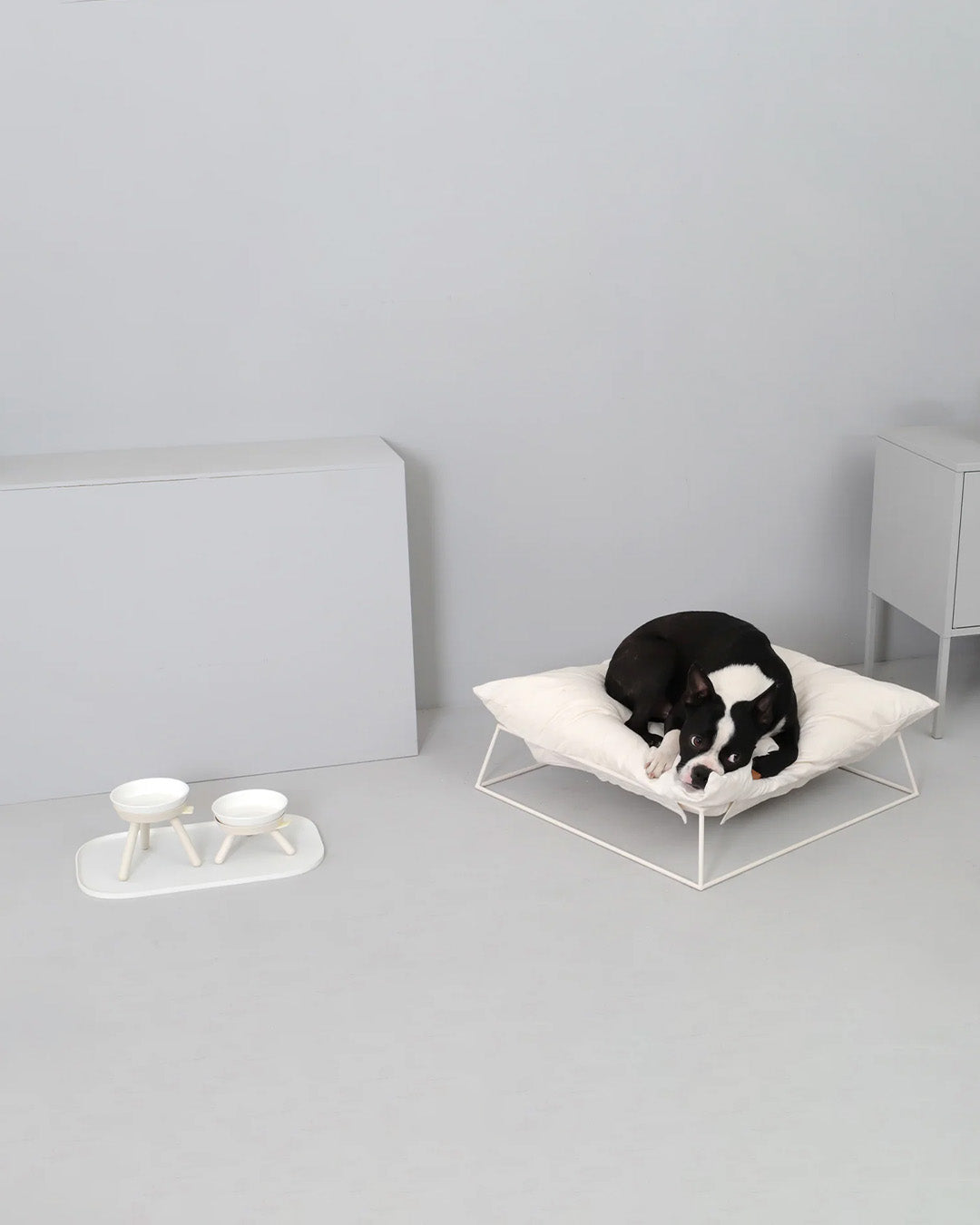 Msdfvs | White Tall Pet Table for Visually Elevated Indoor Feeding Areas